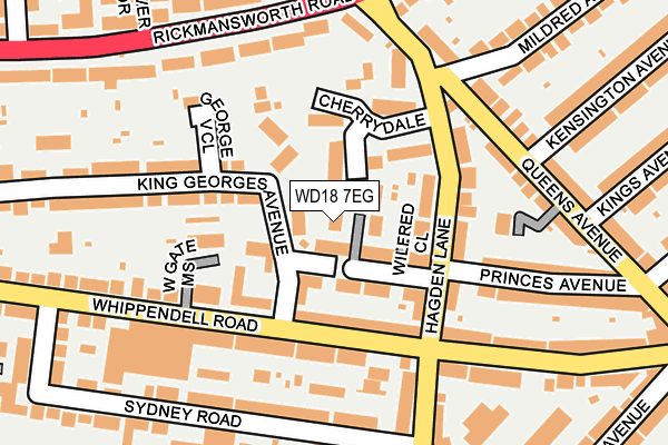 WD18 7EG map - OS OpenMap – Local (Ordnance Survey)