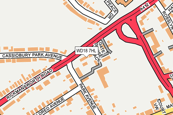 WD18 7HL map - OS OpenMap – Local (Ordnance Survey)