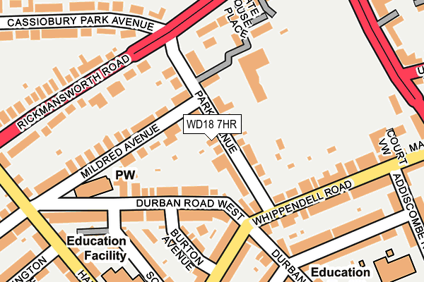 WD18 7HR map - OS OpenMap – Local (Ordnance Survey)