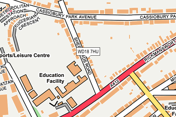 WD18 7HU map - OS OpenMap – Local (Ordnance Survey)