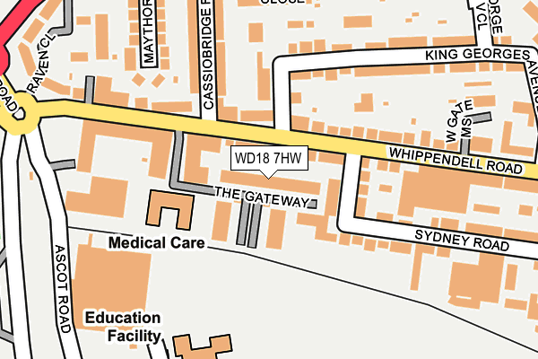 WD18 7HW map - OS OpenMap – Local (Ordnance Survey)