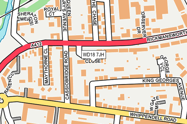 WD18 7JH map - OS OpenMap – Local (Ordnance Survey)