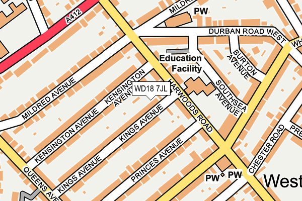 WD18 7JL map - OS OpenMap – Local (Ordnance Survey)