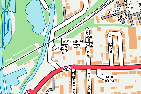 WD18 7JN map - OS OpenMap – Local (Ordnance Survey)