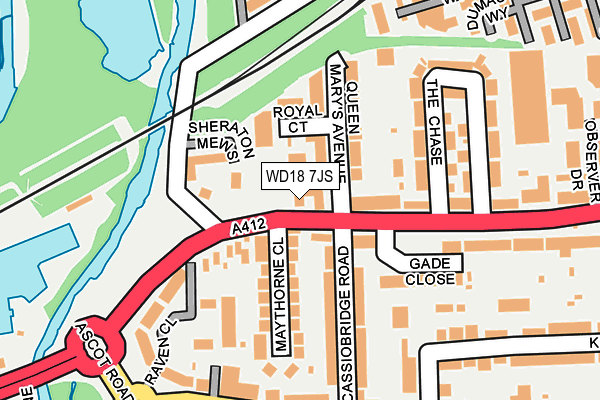 WD18 7JS map - OS OpenMap – Local (Ordnance Survey)