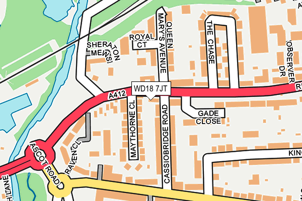 WD18 7JT map - OS OpenMap – Local (Ordnance Survey)