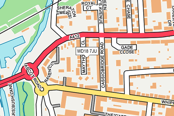 WD18 7JU map - OS OpenMap – Local (Ordnance Survey)