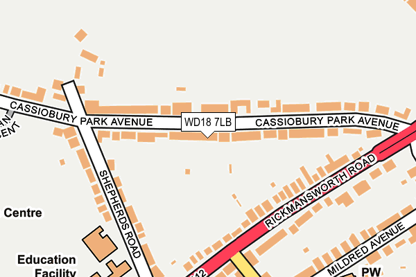 WD18 7LB map - OS OpenMap – Local (Ordnance Survey)