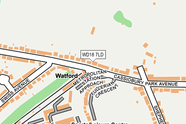 WD18 7LD map - OS OpenMap – Local (Ordnance Survey)