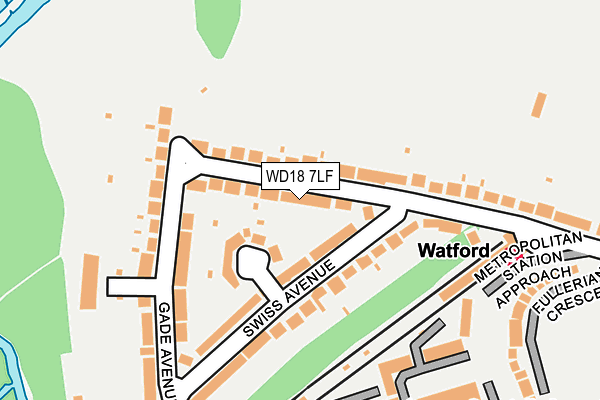 WD18 7LF map - OS OpenMap – Local (Ordnance Survey)