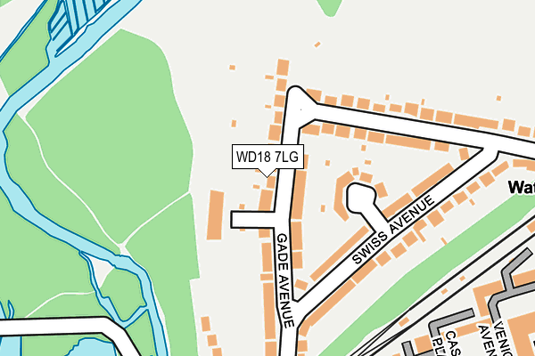 WD18 7LG map - OS OpenMap – Local (Ordnance Survey)