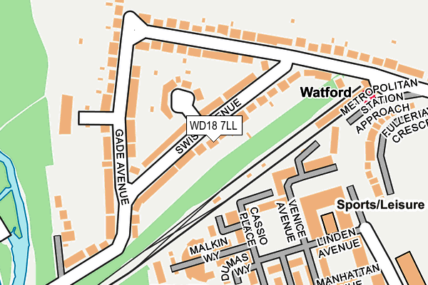 WD18 7LL map - OS OpenMap – Local (Ordnance Survey)