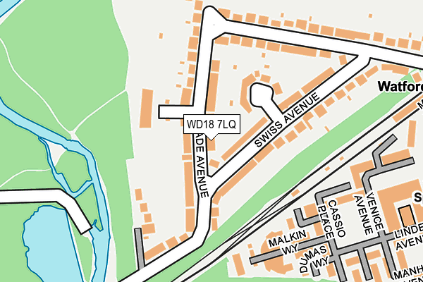 WD18 7LQ map - OS OpenMap – Local (Ordnance Survey)