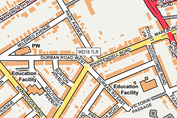 WD18 7LR map - OS OpenMap – Local (Ordnance Survey)