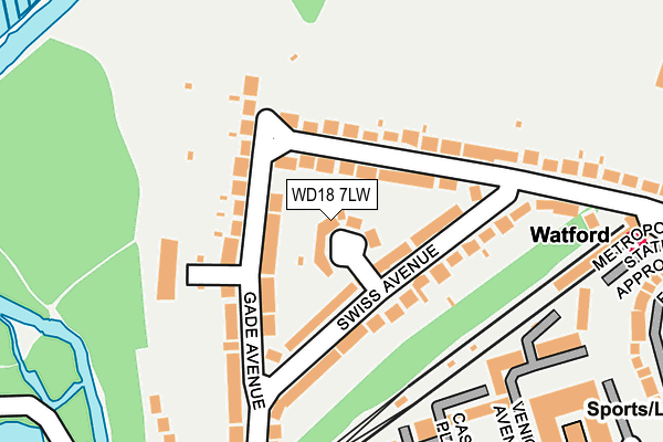 WD18 7LW map - OS OpenMap – Local (Ordnance Survey)