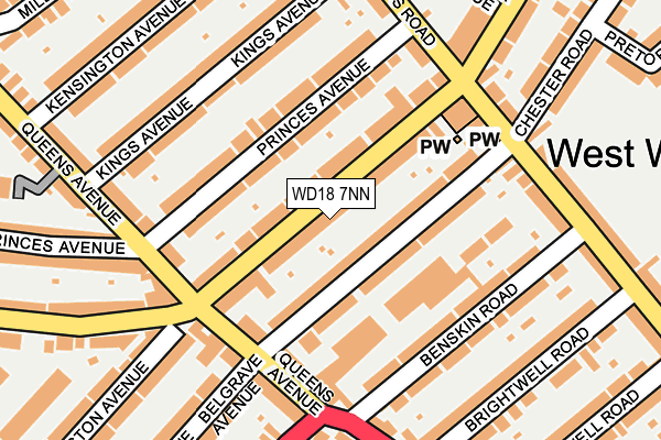 WD18 7NN map - OS OpenMap – Local (Ordnance Survey)