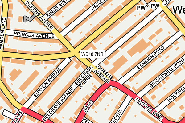 WD18 7NR map - OS OpenMap – Local (Ordnance Survey)