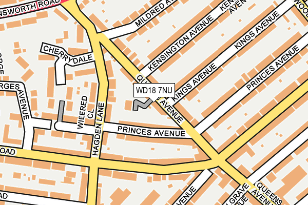 WD18 7NU map - OS OpenMap – Local (Ordnance Survey)