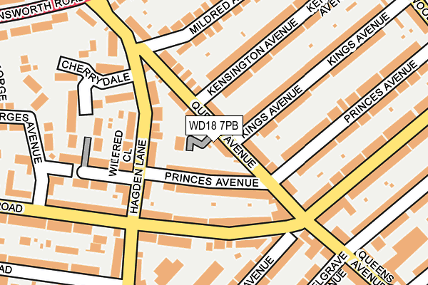 WD18 7PB map - OS OpenMap – Local (Ordnance Survey)