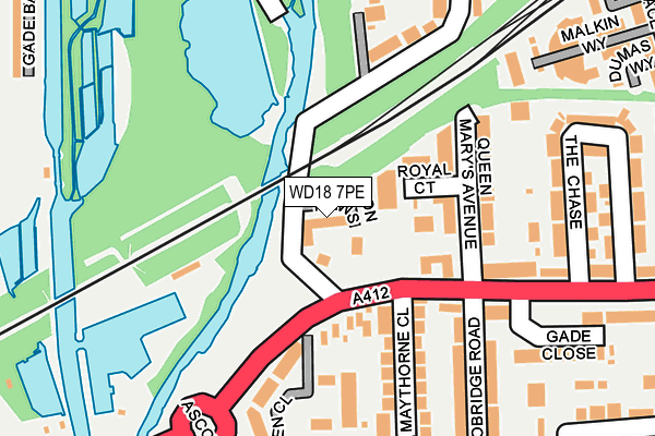 WD18 7PE map - OS OpenMap – Local (Ordnance Survey)