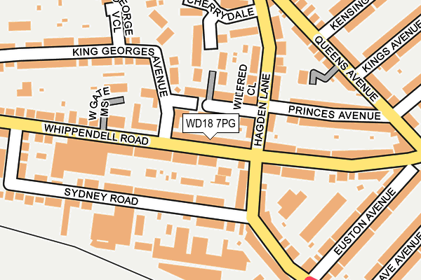 WD18 7PG map - OS OpenMap – Local (Ordnance Survey)