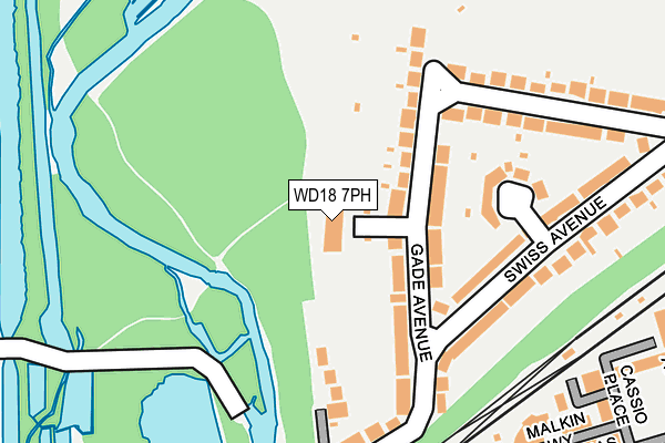 WD18 7PH map - OS OpenMap – Local (Ordnance Survey)