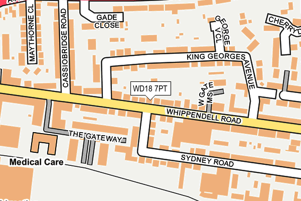 WD18 7PT map - OS OpenMap – Local (Ordnance Survey)