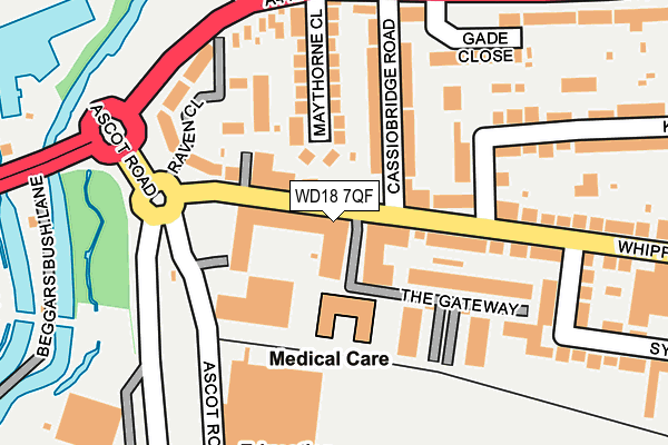 WD18 7QF map - OS OpenMap – Local (Ordnance Survey)