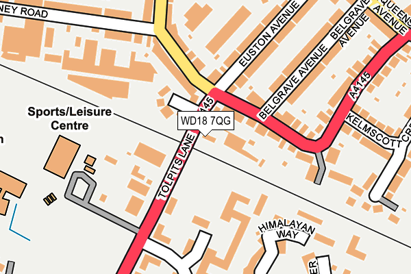 WD18 7QG map - OS OpenMap – Local (Ordnance Survey)