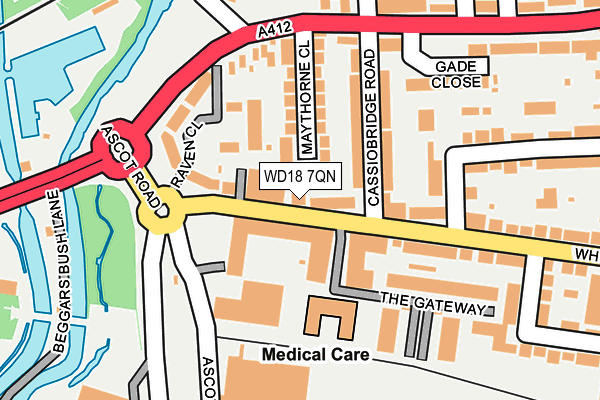 WD18 7QN map - OS OpenMap – Local (Ordnance Survey)