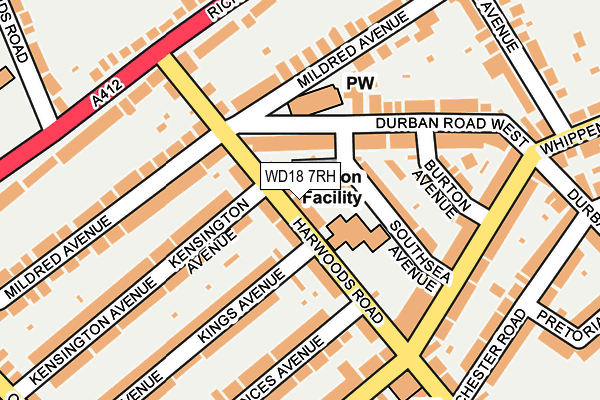 WD18 7RH map - OS OpenMap – Local (Ordnance Survey)