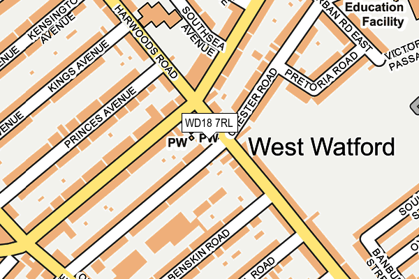 WD18 7RL map - OS OpenMap – Local (Ordnance Survey)