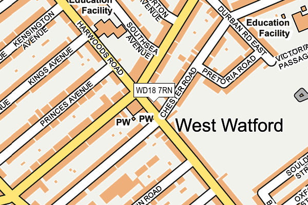 WD18 7RN map - OS OpenMap – Local (Ordnance Survey)