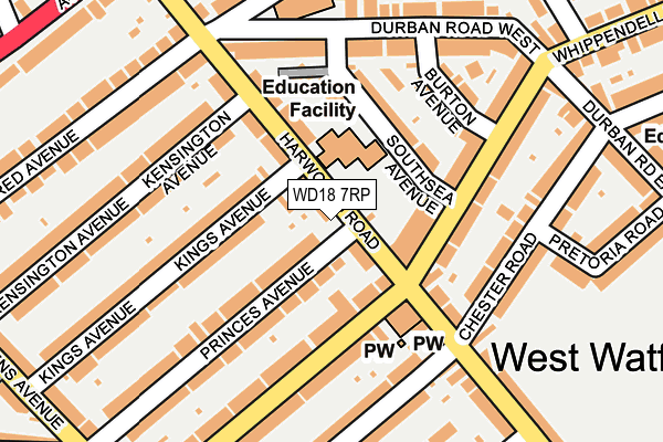 WD18 7RP map - OS OpenMap – Local (Ordnance Survey)