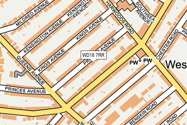 WD18 7RR map - OS OpenMap – Local (Ordnance Survey)