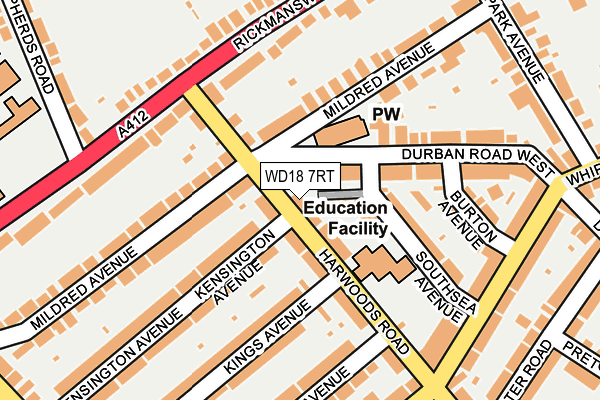 WD18 7RT map - OS OpenMap – Local (Ordnance Survey)
