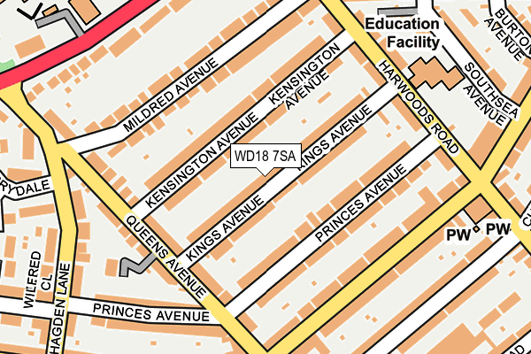 WD18 7SA map - OS OpenMap – Local (Ordnance Survey)
