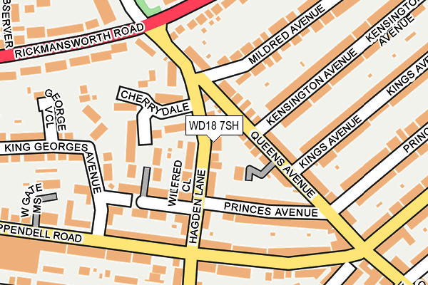 WD18 7SH map - OS OpenMap – Local (Ordnance Survey)