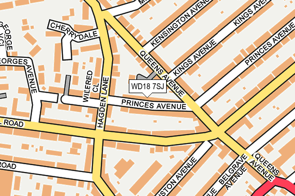 WD18 7SJ map - OS OpenMap – Local (Ordnance Survey)