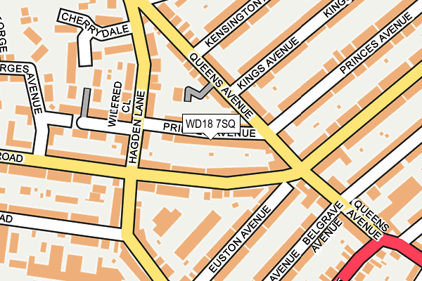 WD18 7SQ map - OS OpenMap – Local (Ordnance Survey)