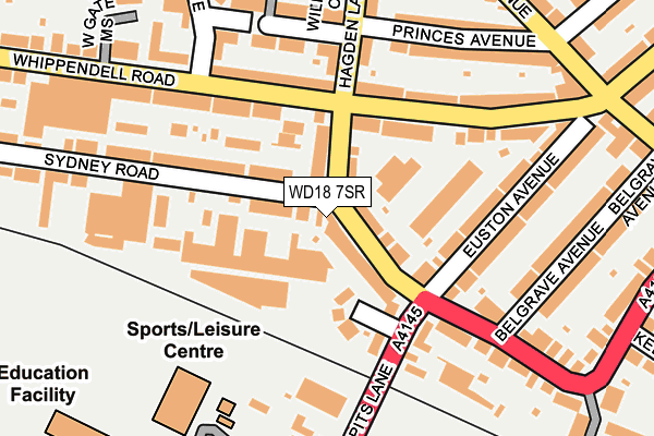 WD18 7SR map - OS OpenMap – Local (Ordnance Survey)