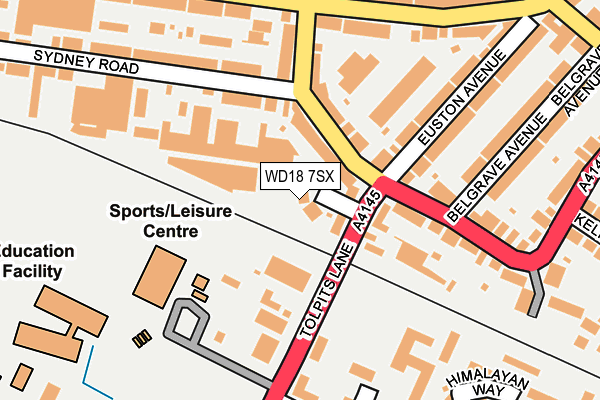 WD18 7SX map - OS OpenMap – Local (Ordnance Survey)