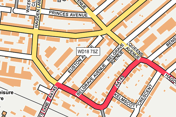 WD18 7SZ map - OS OpenMap – Local (Ordnance Survey)