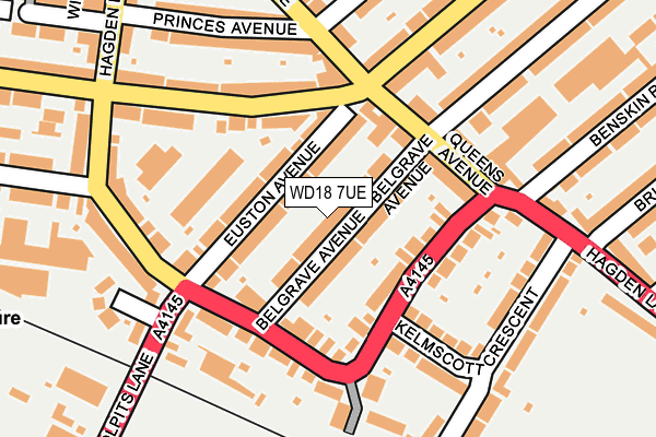 WD18 7UE map - OS OpenMap – Local (Ordnance Survey)
