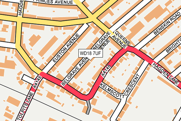 WD18 7UF map - OS OpenMap – Local (Ordnance Survey)