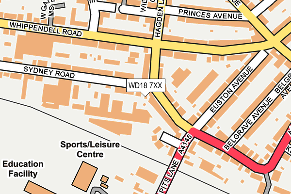 WD18 7XX map - OS OpenMap – Local (Ordnance Survey)