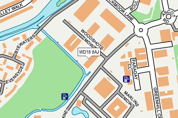 WD18 8AJ map - OS OpenMap – Local (Ordnance Survey)