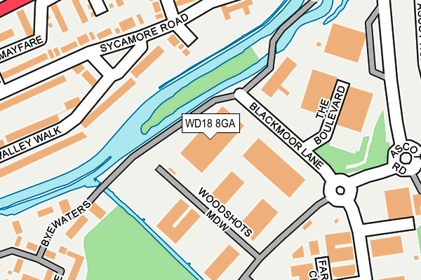 WD18 8GA map - OS OpenMap – Local (Ordnance Survey)