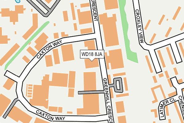 WD18 8JA map - OS OpenMap – Local (Ordnance Survey)