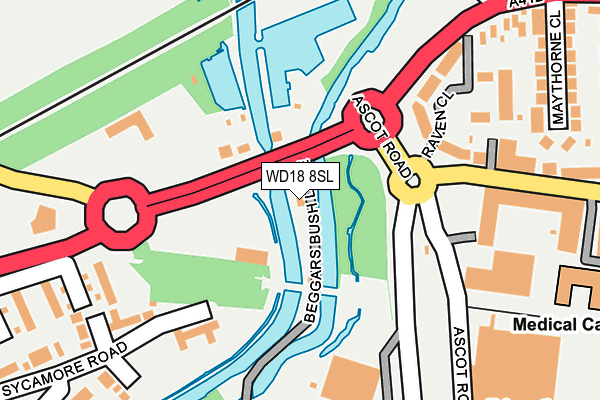 WD18 8SL map - OS OpenMap – Local (Ordnance Survey)